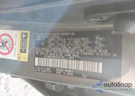 2010 Toyota Highlander Hybrid Limited V6 from USA, damaged, VIN JTEJW3EHXA2037996